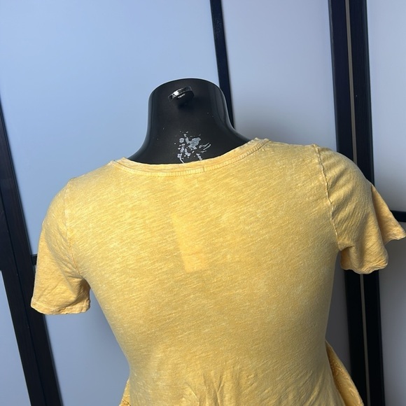 Anthropologie Eri & Ali Yellow Embroidered Flower Petal Flared Top Medium US$68 - Picture 8 of 12